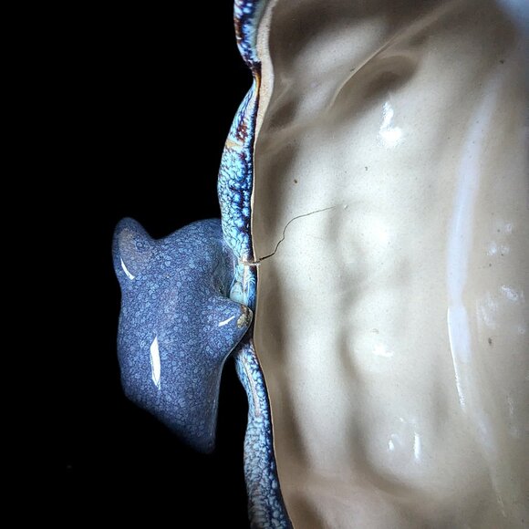 Dolphin Ceramic Vintage Majolica Cachepot GUC* - Picture 7 of 7